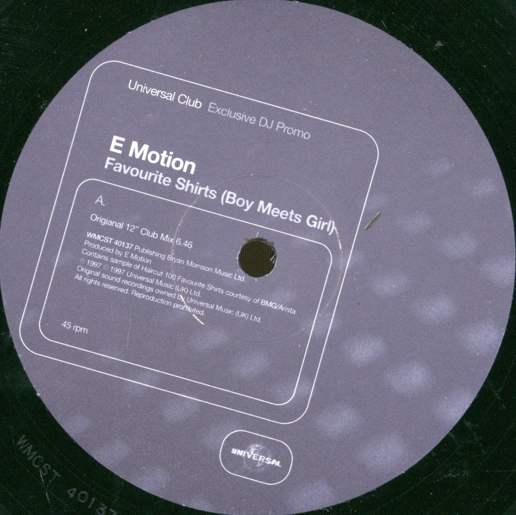 E-Motion - Favourite Shirts (Boy Meets Girl) - Double 12 Inch