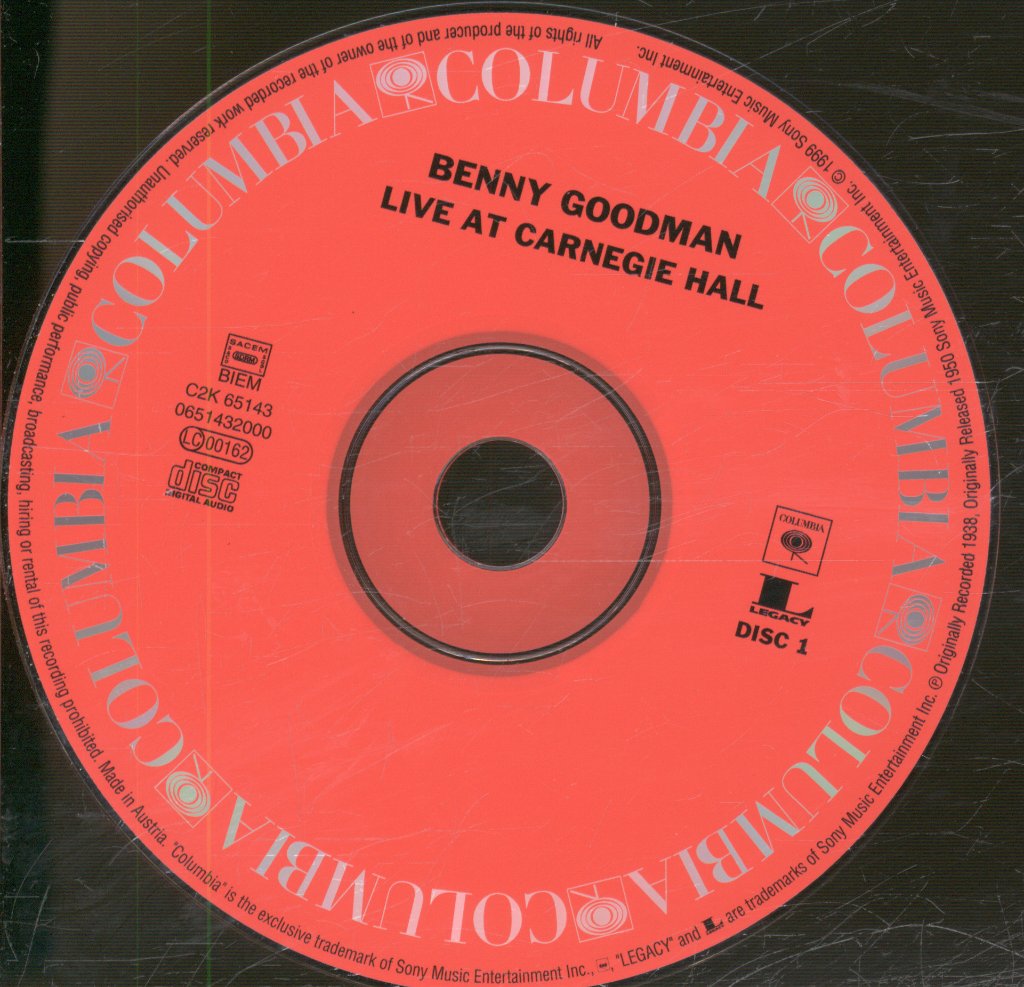 Benny Goodman - Famous 1938 Carnegie Hall Jazz Concert - Double Cd