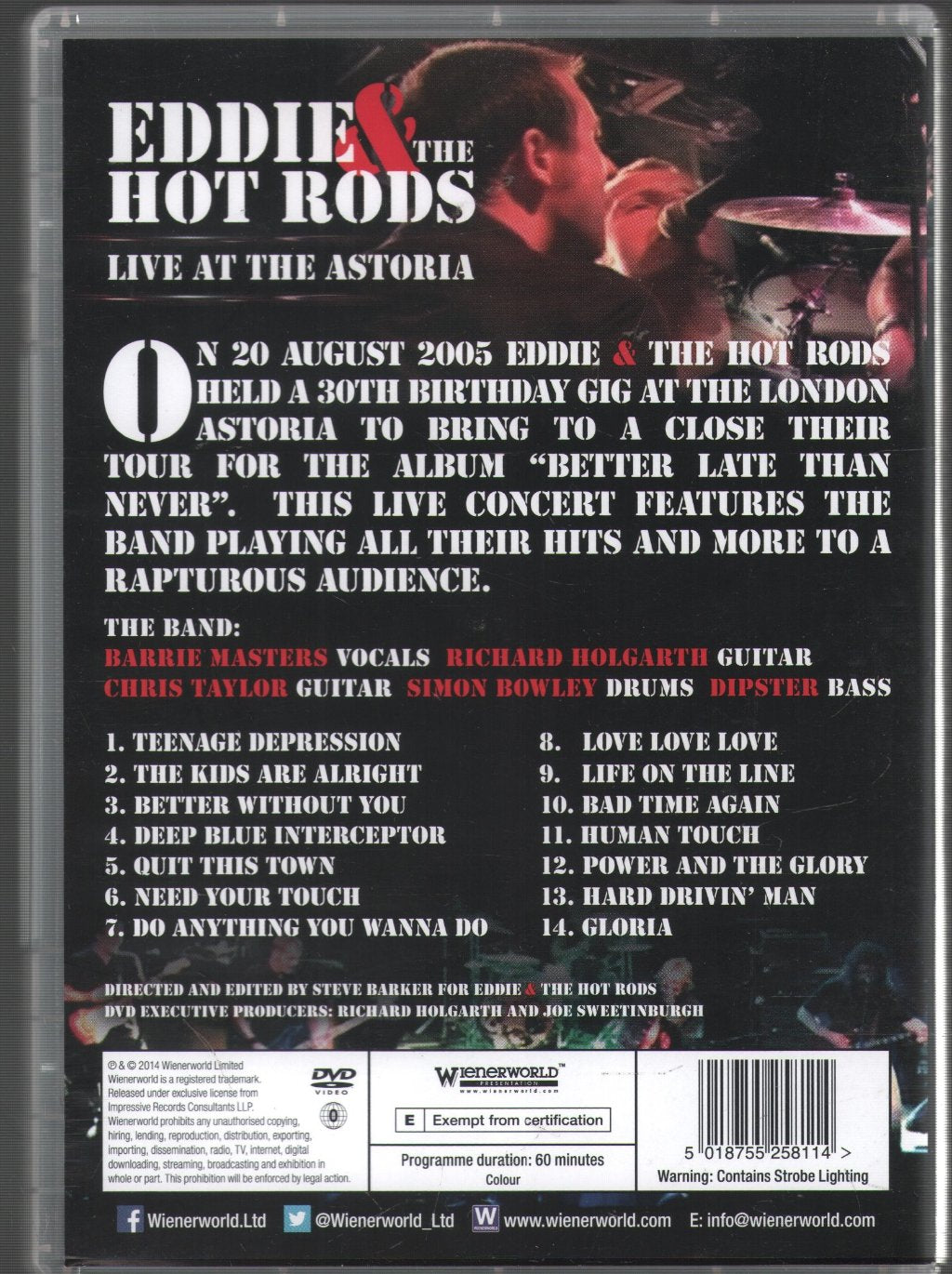 Eddie And The Hot Rods - Live At The Astoria - Dvd