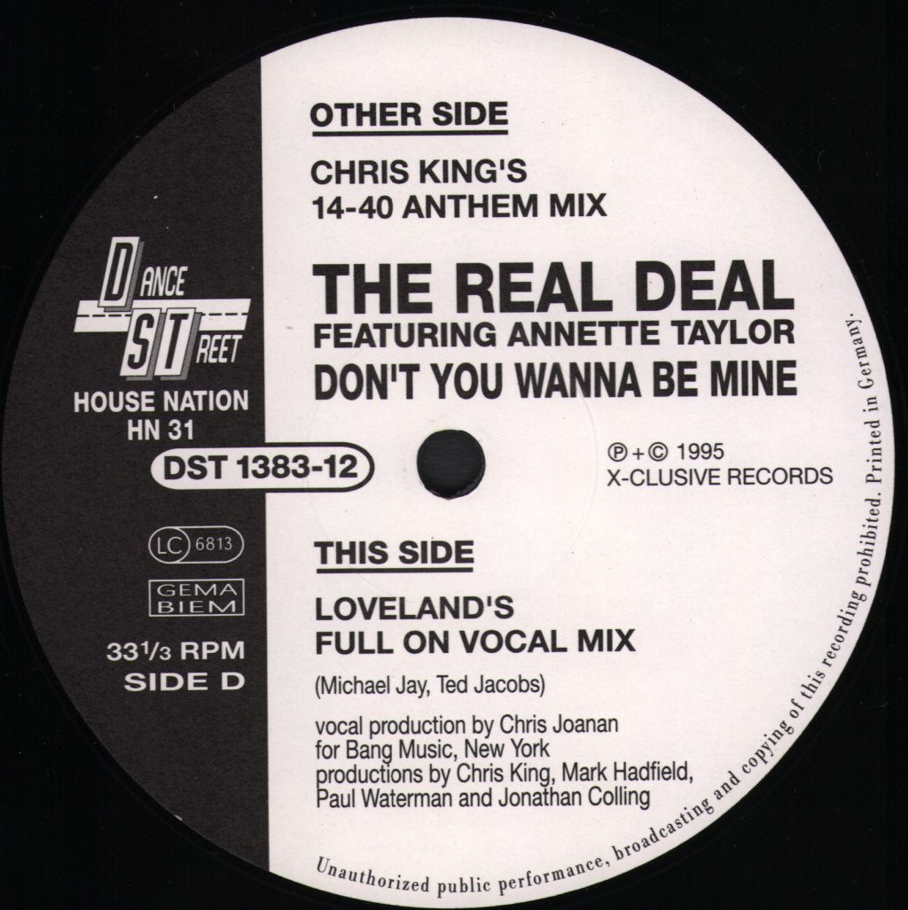 Real Deal Featuring Annette Taylor - Don't You Wanna Be Mine - Double 12 Inch