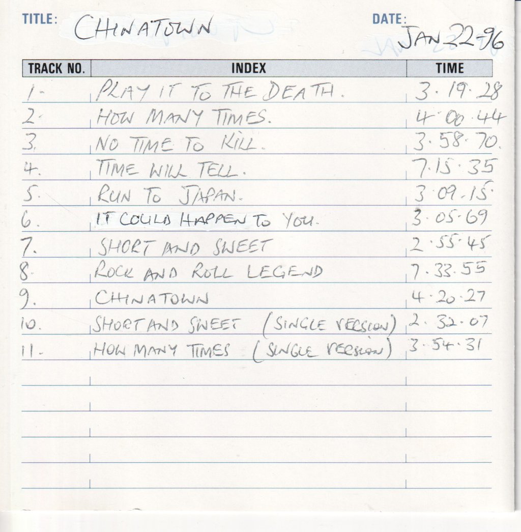 Chinatown - Play It To The Death - Cd