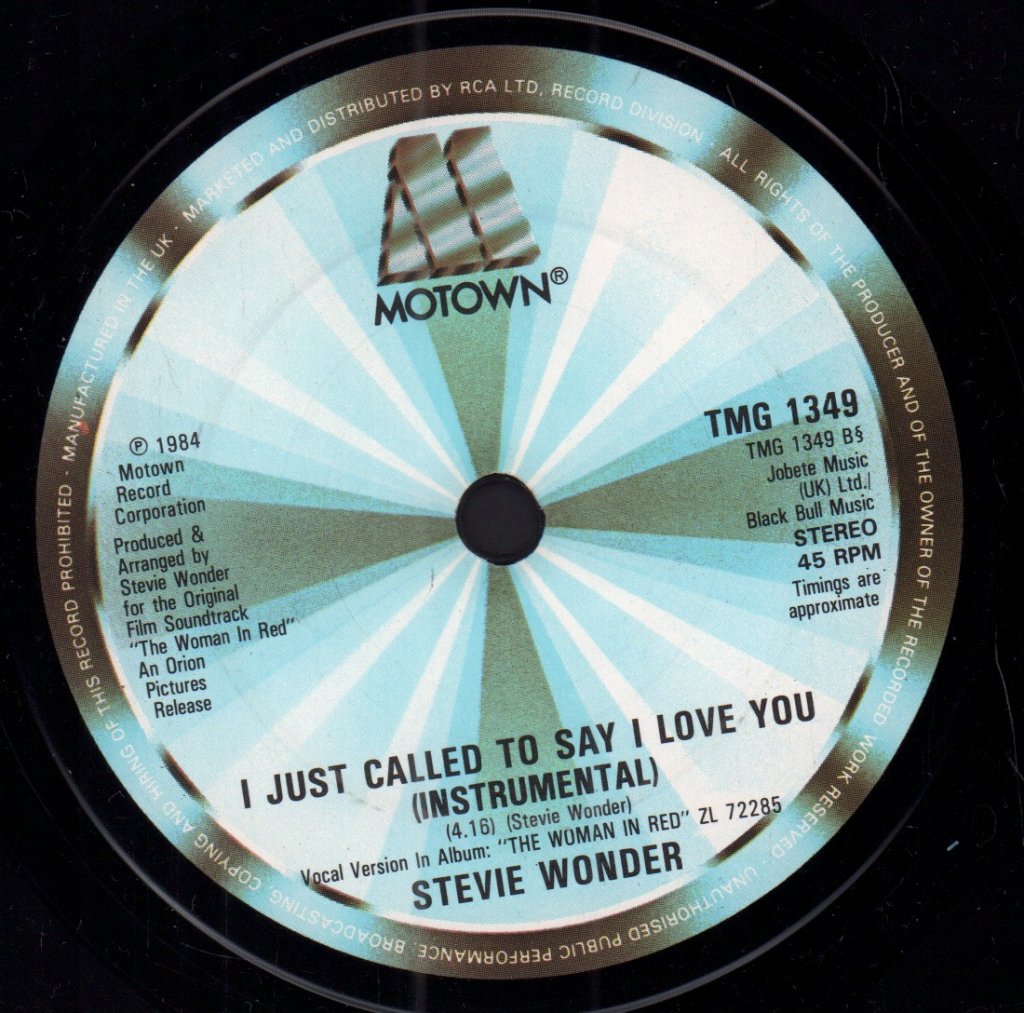 Stevie Wonder - I Just Called To Say I Love You - 7 Inch