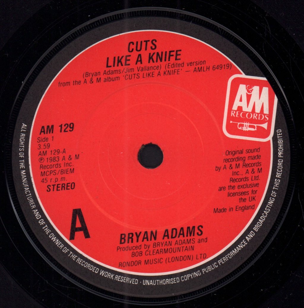 Bryan Adams - Cuts Like A Knife - 7 Inch