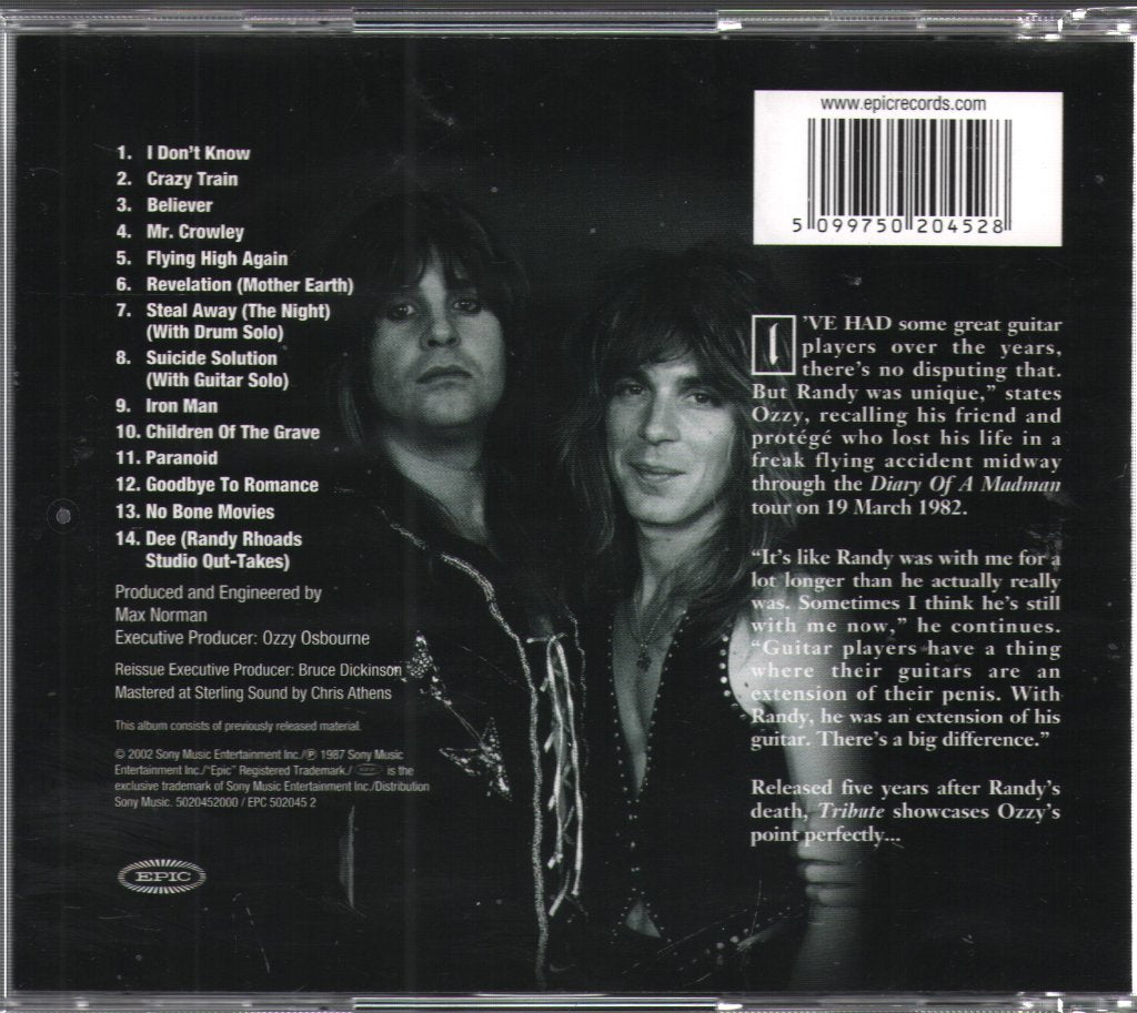 Ozzy Osbourne/Randy Rhoads - Tribute - Cd