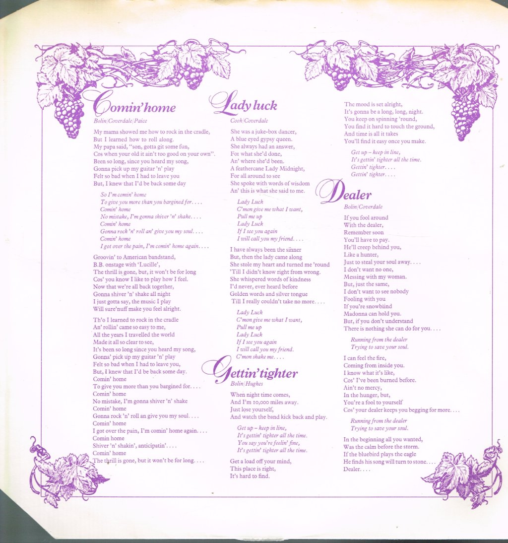 Deep Purple - Come Taste The Band - Lp