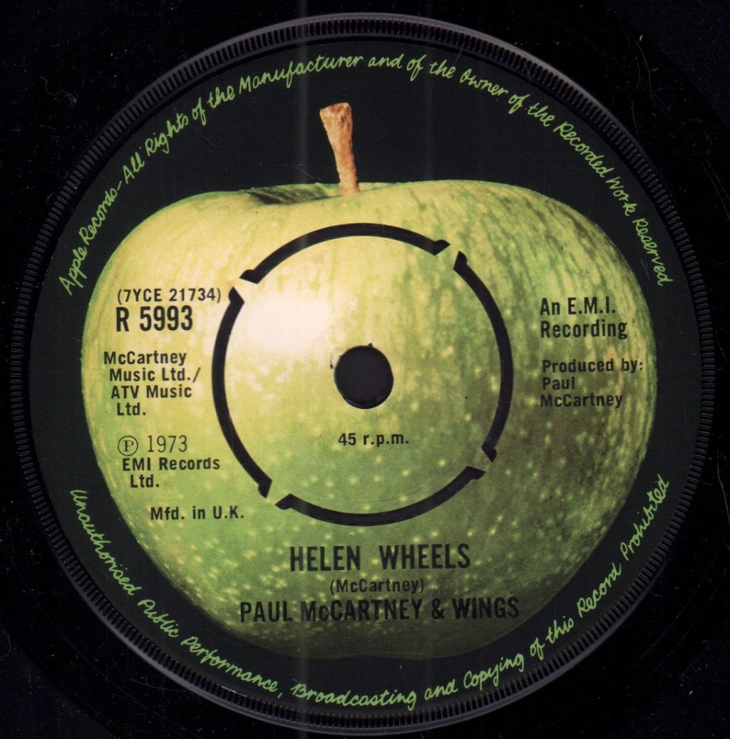 Paul McCartney And Wings - Helen Wheels - 7 Inch