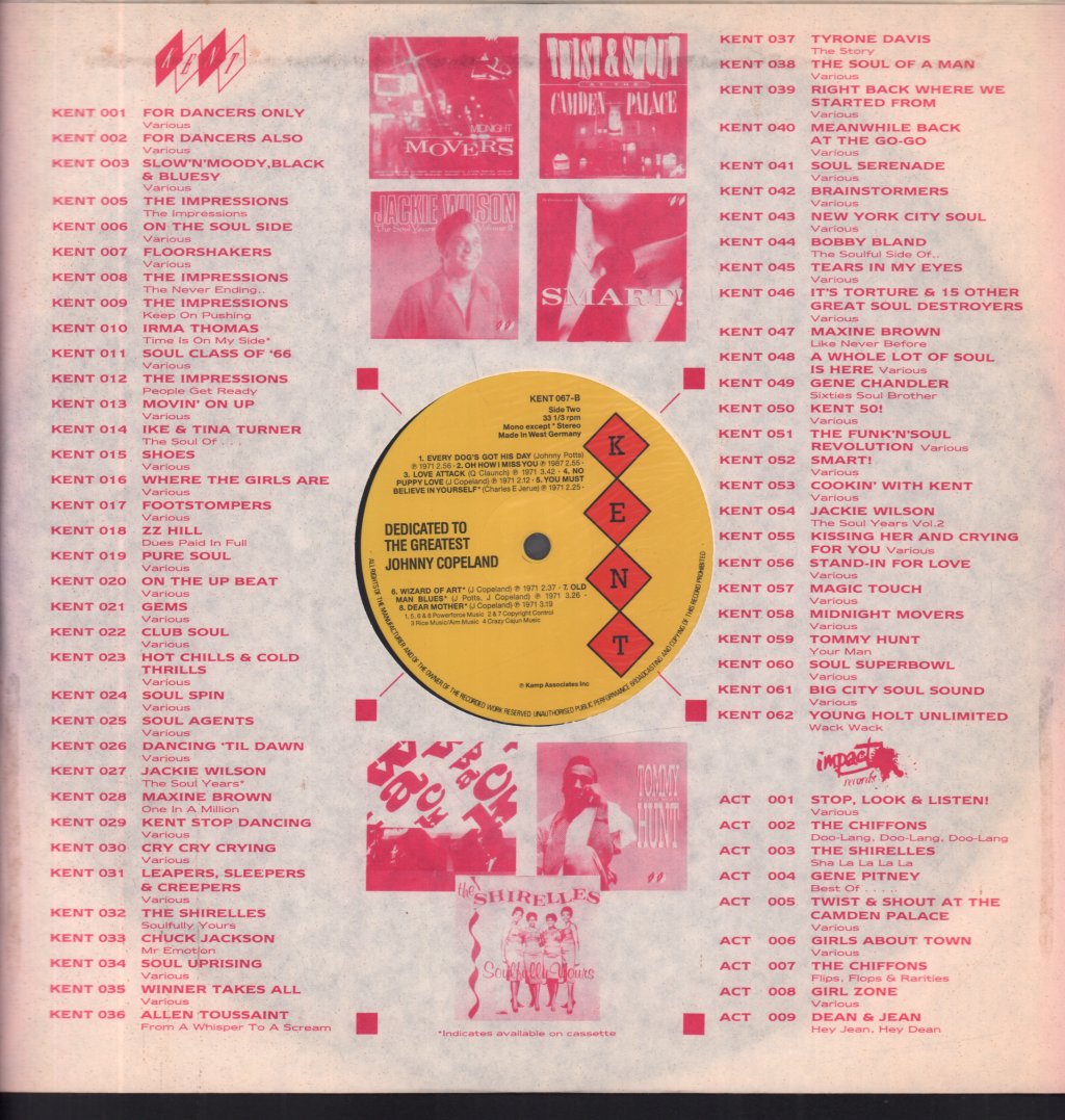 Johnny Copeland - Dedicated To The Greatest - Lp
