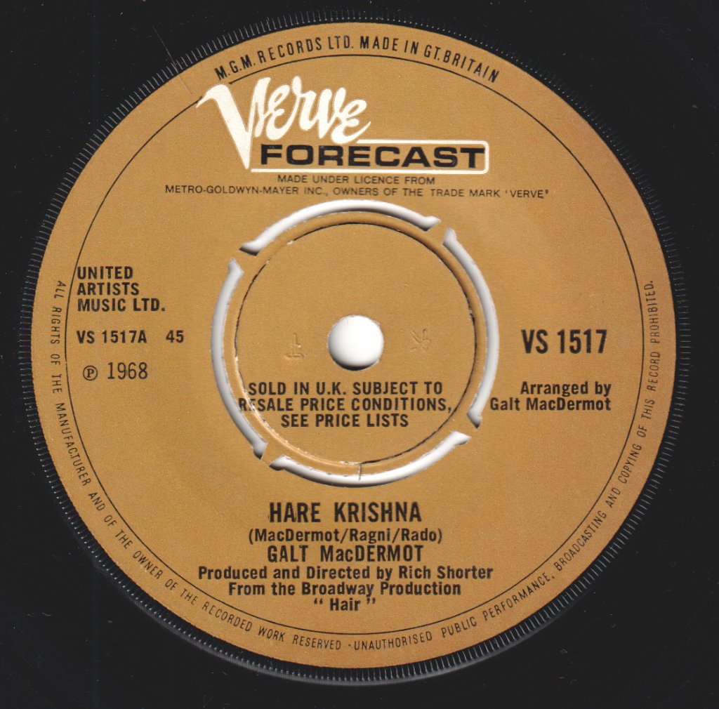 Galt Macdermot - Hare Krishna - 7 Inch