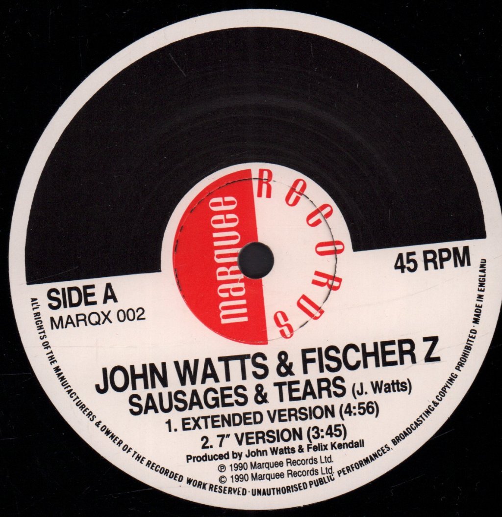 John Watts And Fischer Z - Sausages And Tears - 12 Inch