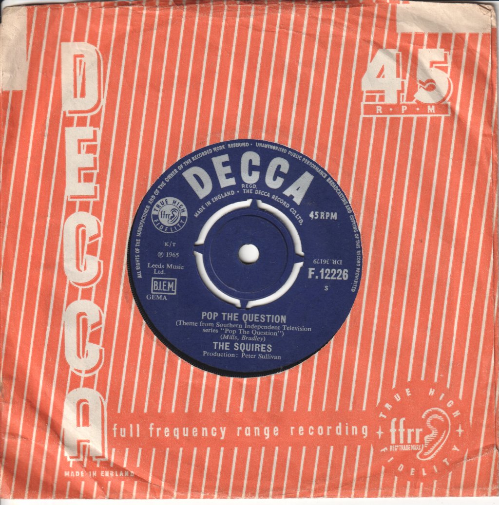 Squires - Pop The Question - 7 Inch