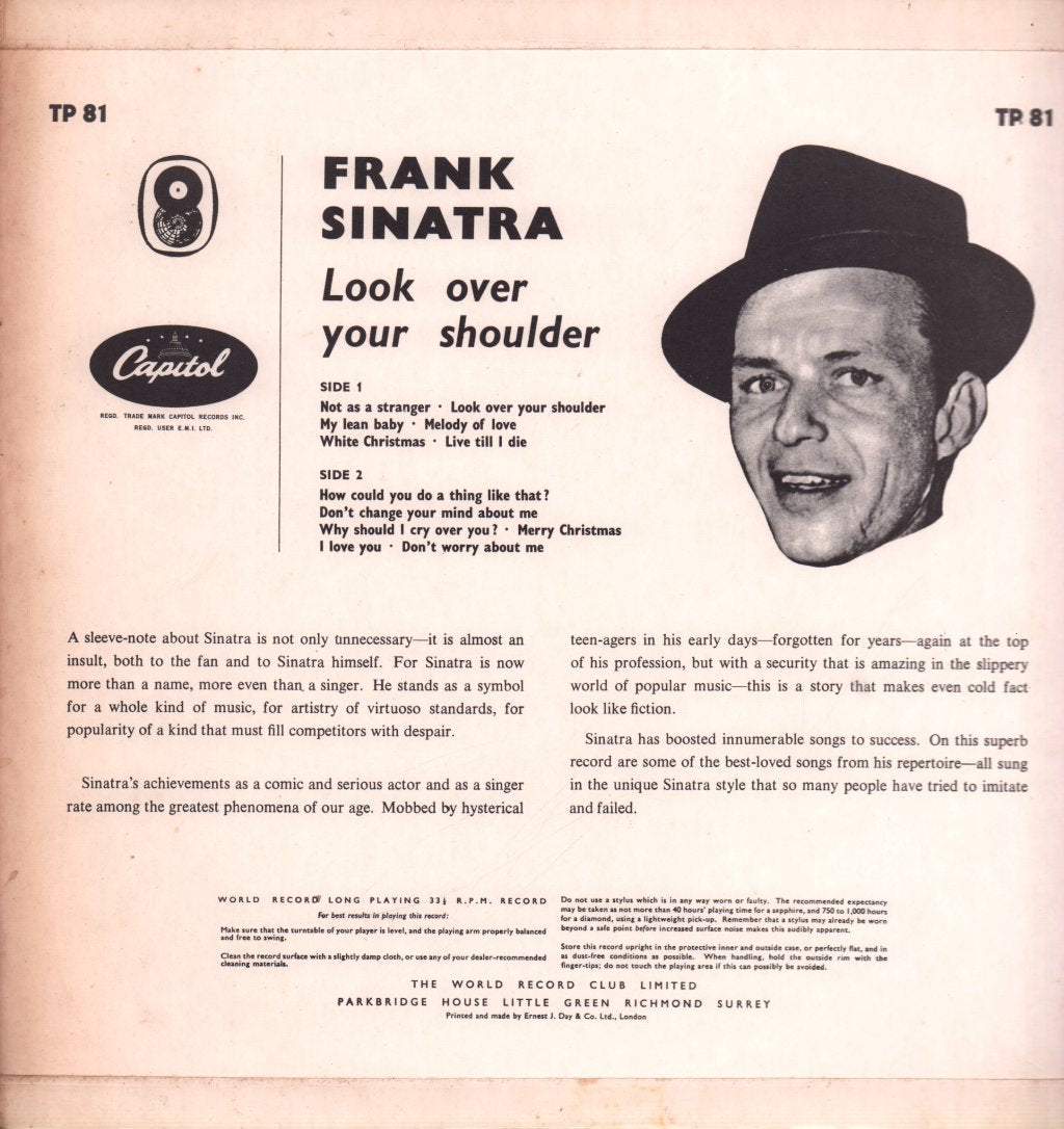 Frank Sinatra - Look Over Your Shoulder - Lp