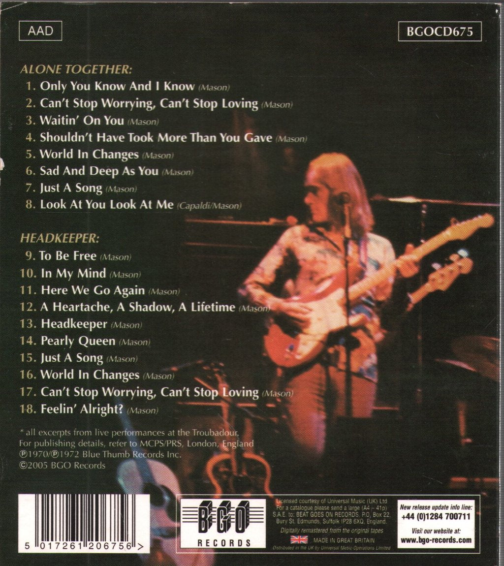 Dave Mason - Alone Together / Headkeeper - Cd