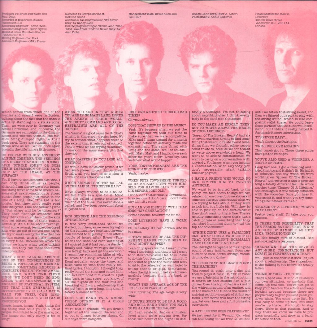 Loverboy - Keep It Up - Lp