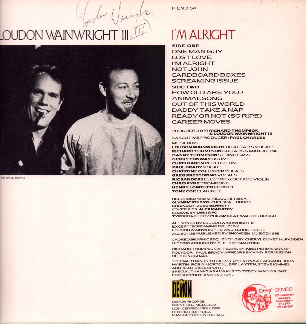 Loudon Wainwright III - I'm Alright - Lp