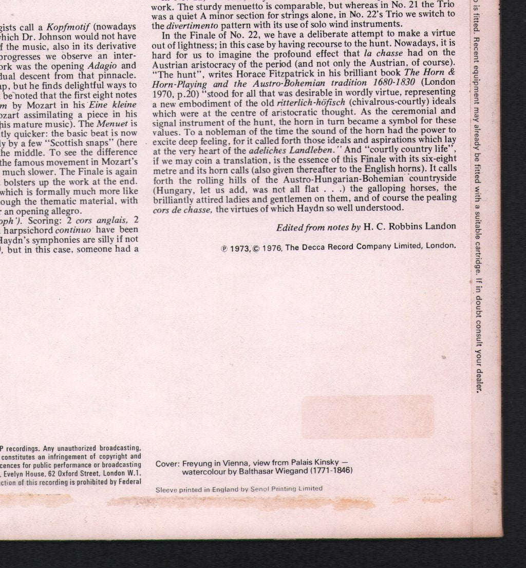Antal Dorati / Philharmonia Hungarica - Joseph Haydn - Symphony No. 22 In E Flat "The Philosopher" / Symphony No. 20 In C / Symphony No. 21 In A - Lp