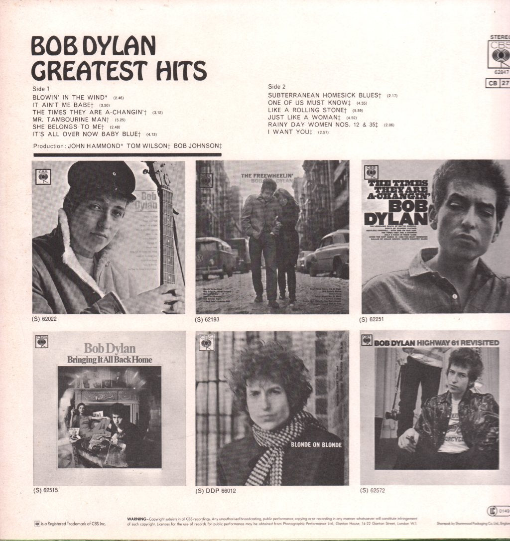 Bob Dylan - Greatest Hits - Lp