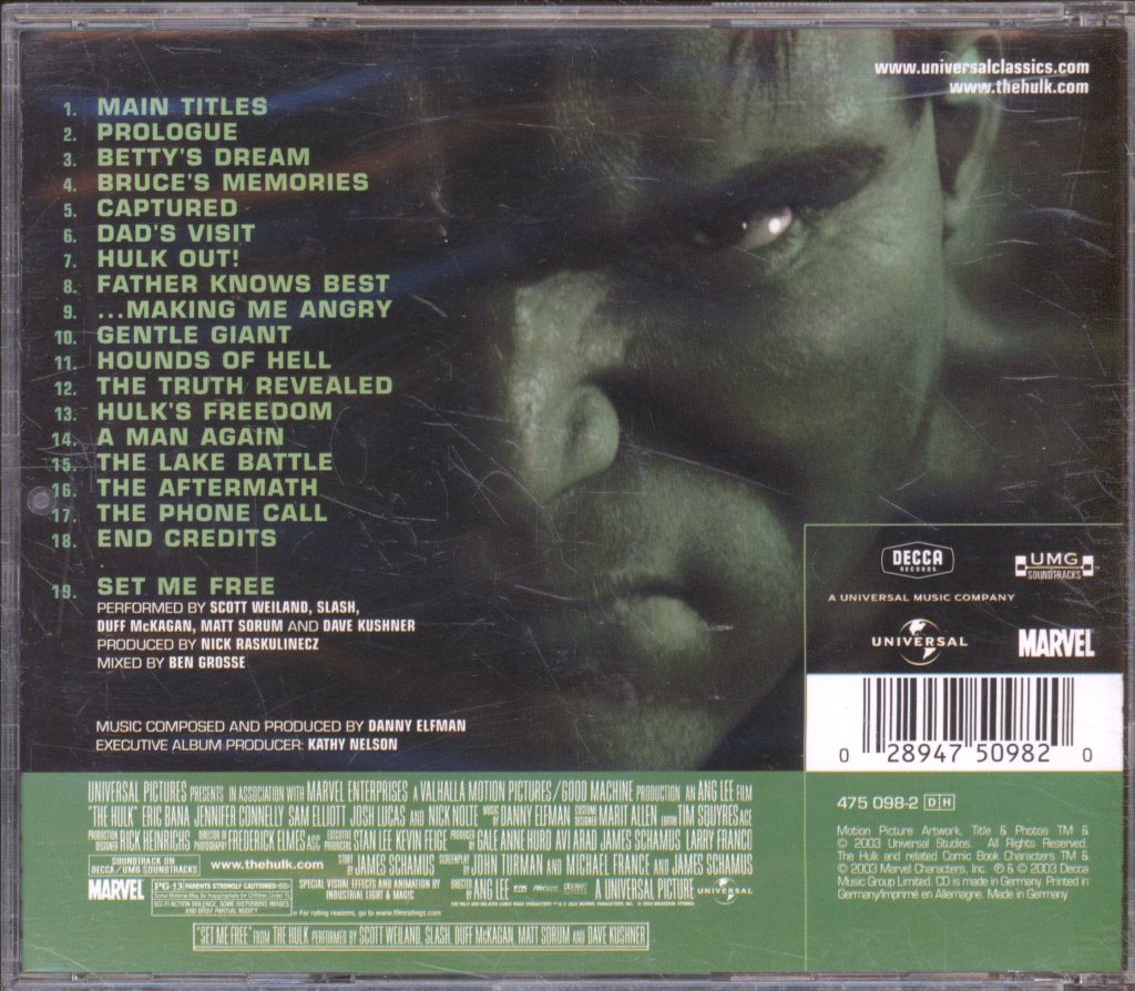 Danny Elfman - Hulk (Original Motion Picture Soundtrack) - Cd