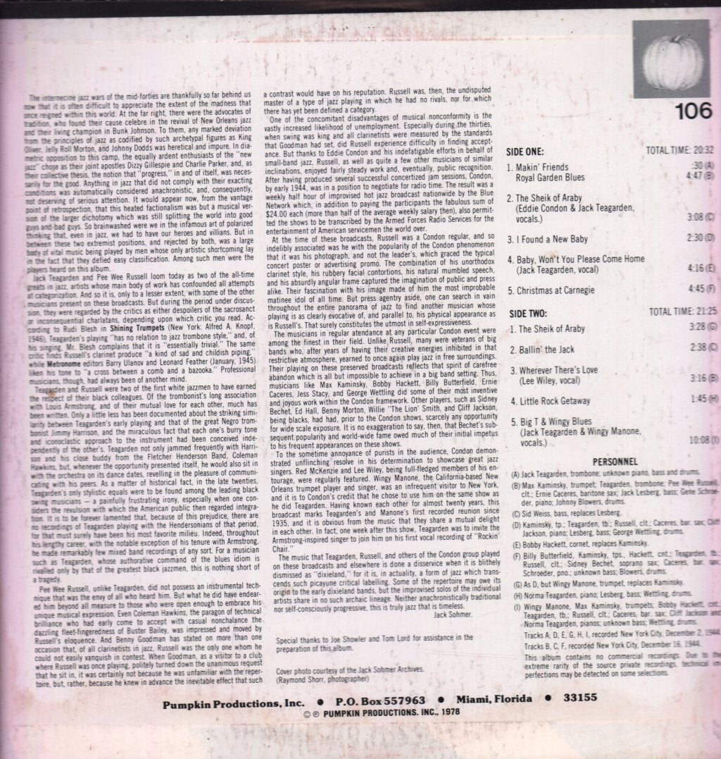 Jack Teagarden - Big "T" & The Condon Gang - Lp