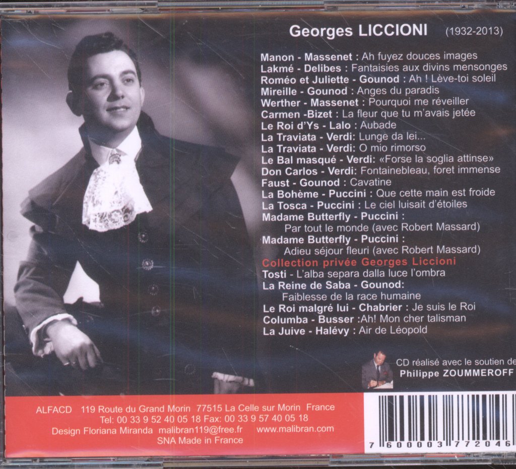 Georges Liccioni - La Troupe De L'Opera De Paris - Cd