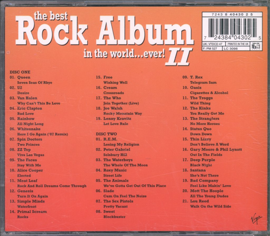 Various Artists - Best Rock Album In The World... Ever! II - Double Cd
