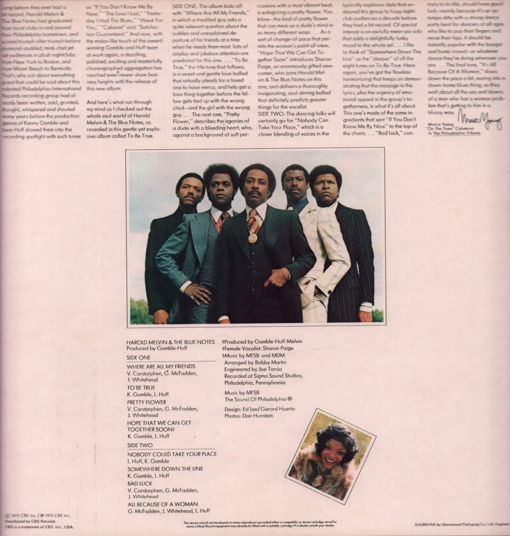 Harold Melvin And The Blue Notes And Teddy Pendergrass - To Be True - Lp