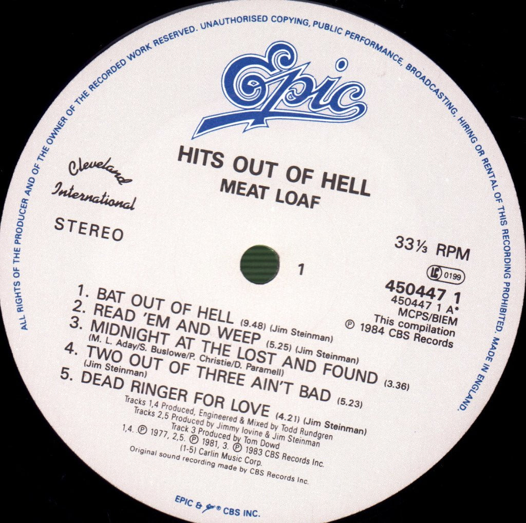 Meat Loaf - Hits Out Of Hell - Lp