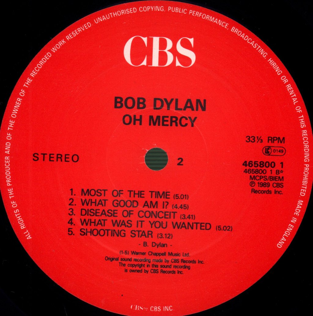 Bob Dylan - Oh Mercy - Lp