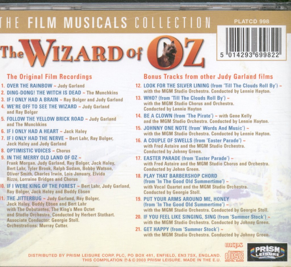 Various Artists - Wizard Of Oz - The Film Musicals Collection - Cd