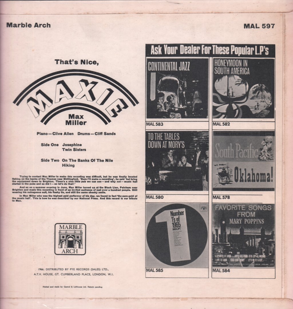Max Miller - That's Nice Maxie - Lp