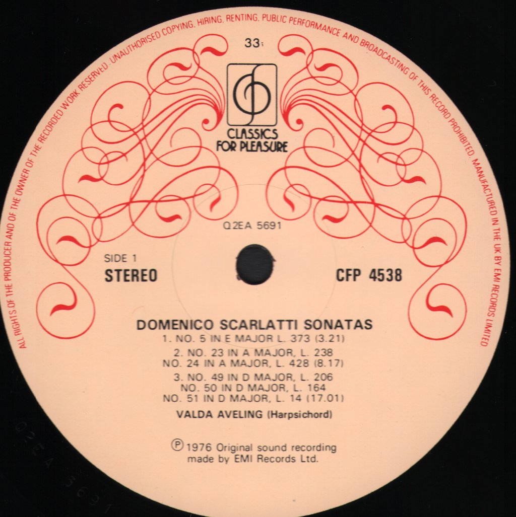 Valda Aveling - Scarlatti Sonatas - Lp