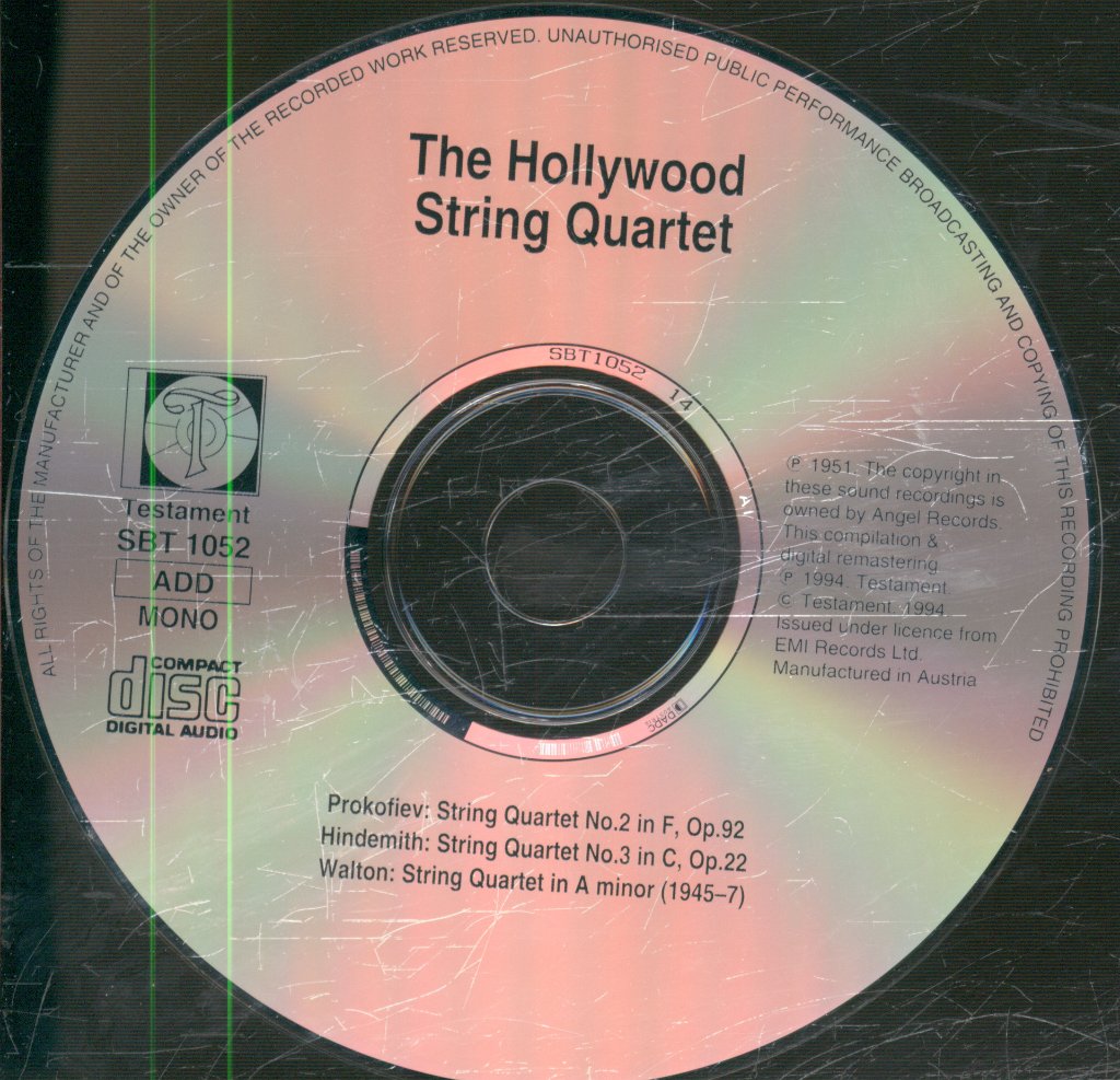 Hollywood String Quartet - Prokofiev · Hindemith · Walton - Cd