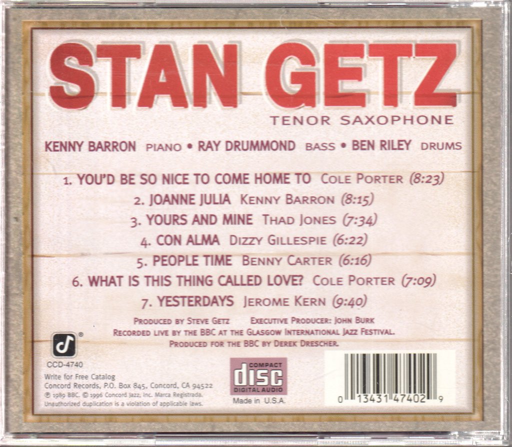 Stan Getz - Yours And Mine - Cd