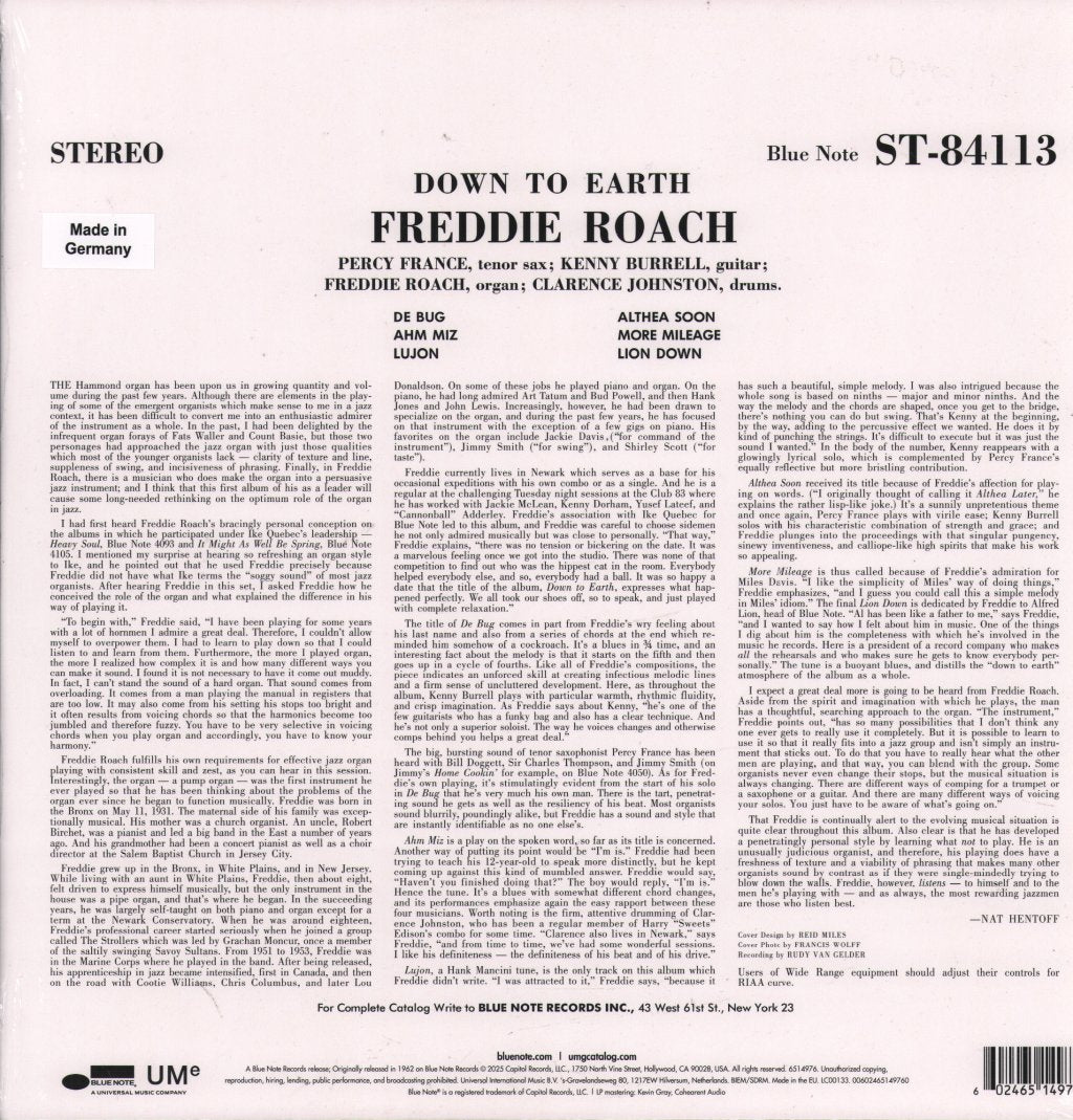 Freddie Roach - Down To Earth - Lp
