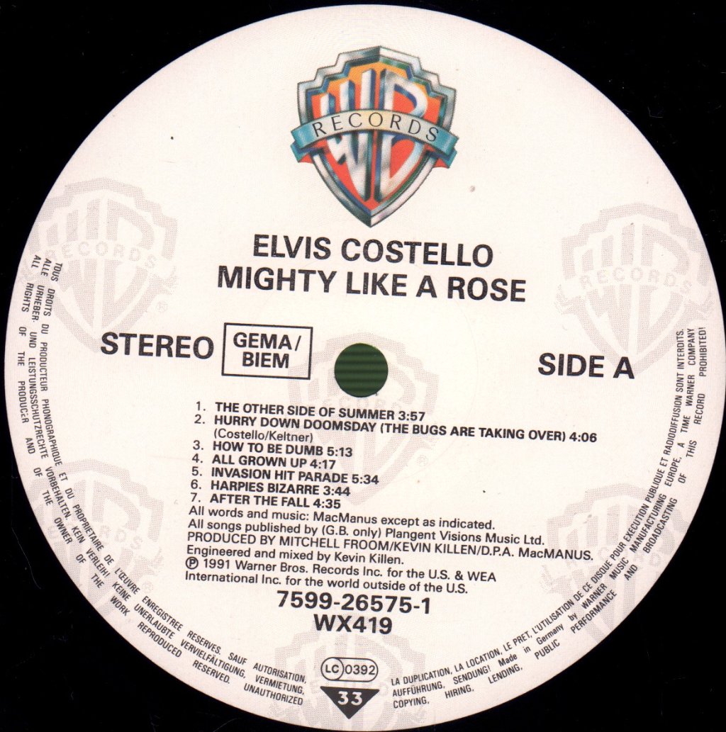 Elvis Costello - Mighty Like A Rose - Lp