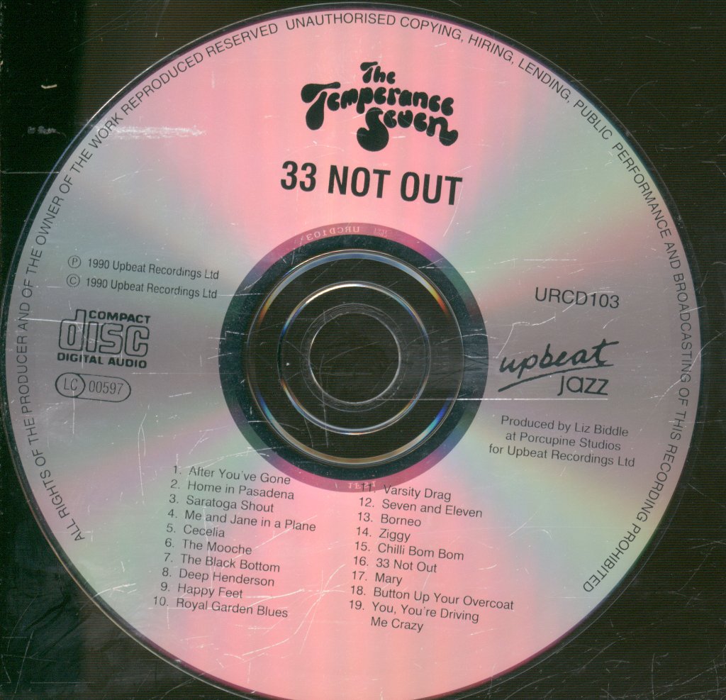 Temperance Seven - 33 Not Out - Cd