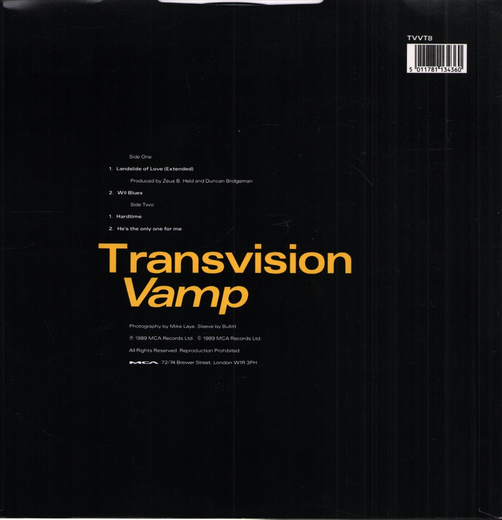 Transvision Vamp - Landslide Of Love - 12 Inch