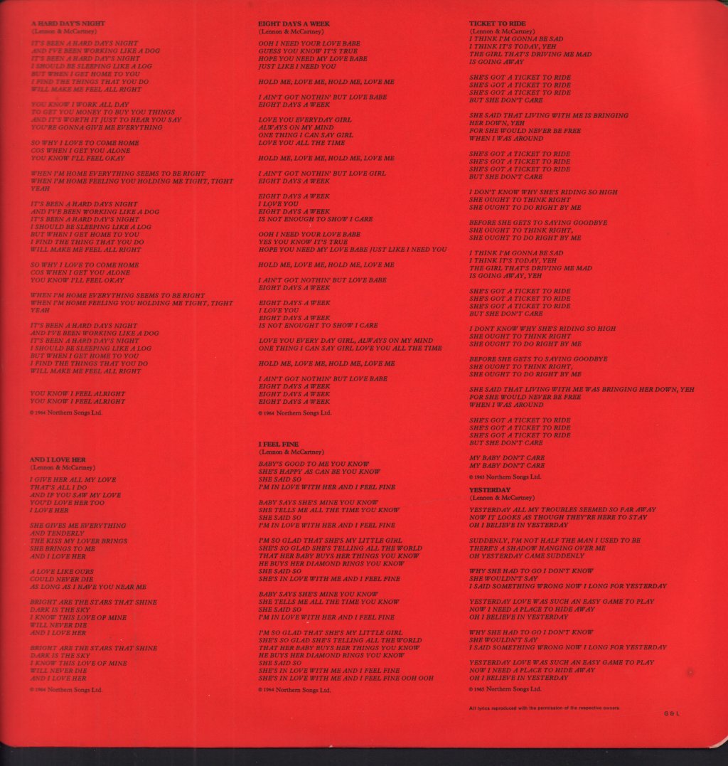 Beatles - 1962-1966 - Double Lp