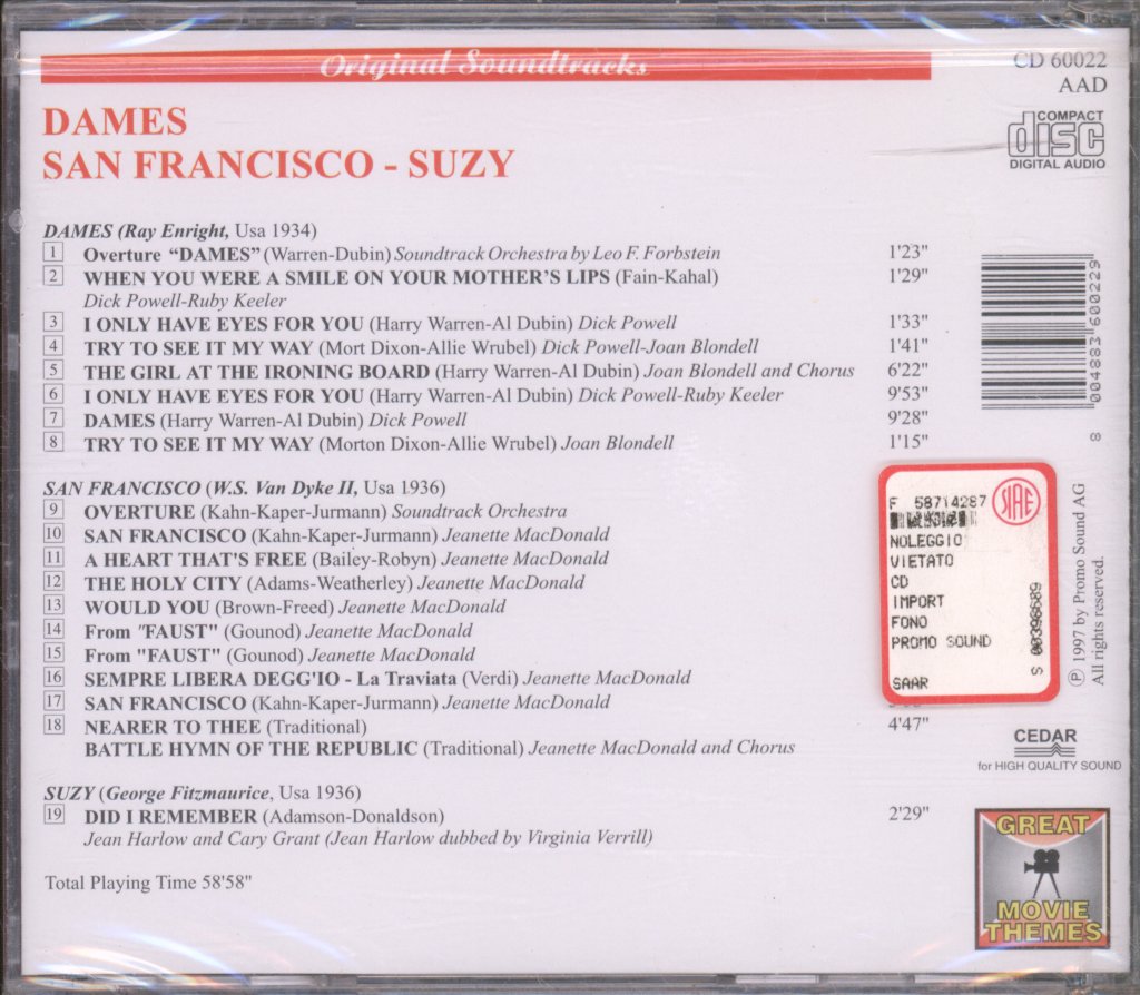 Various Artists - Dames / San Francisco / Suzy - Cd