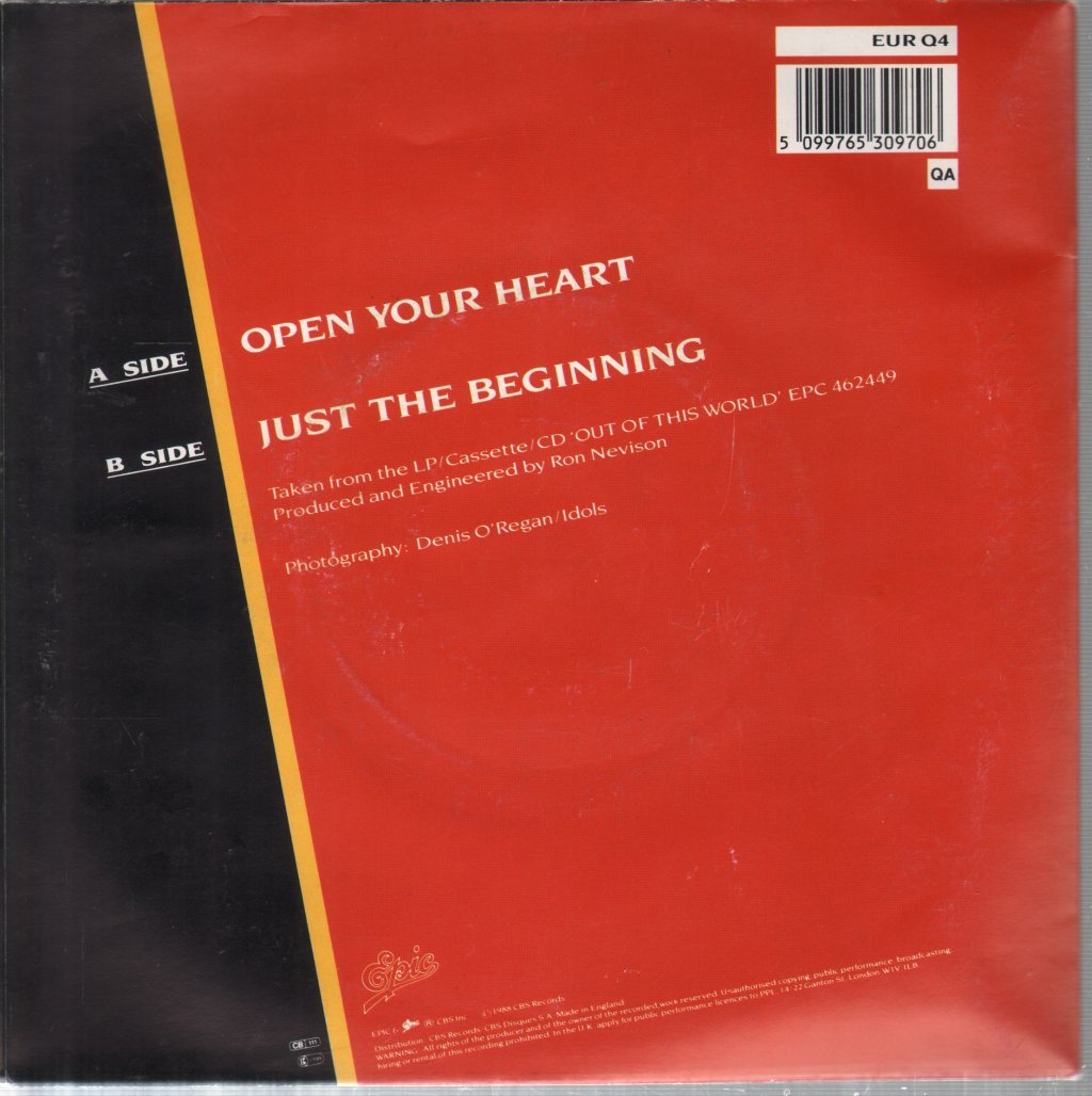Europe - Open Your Heart - 7 Inch