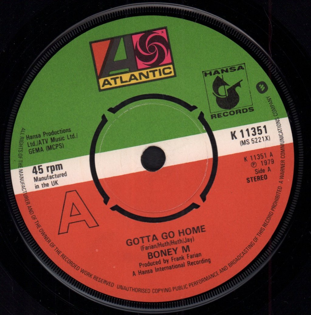Boney M - Gotta Go Home - 7 Inch