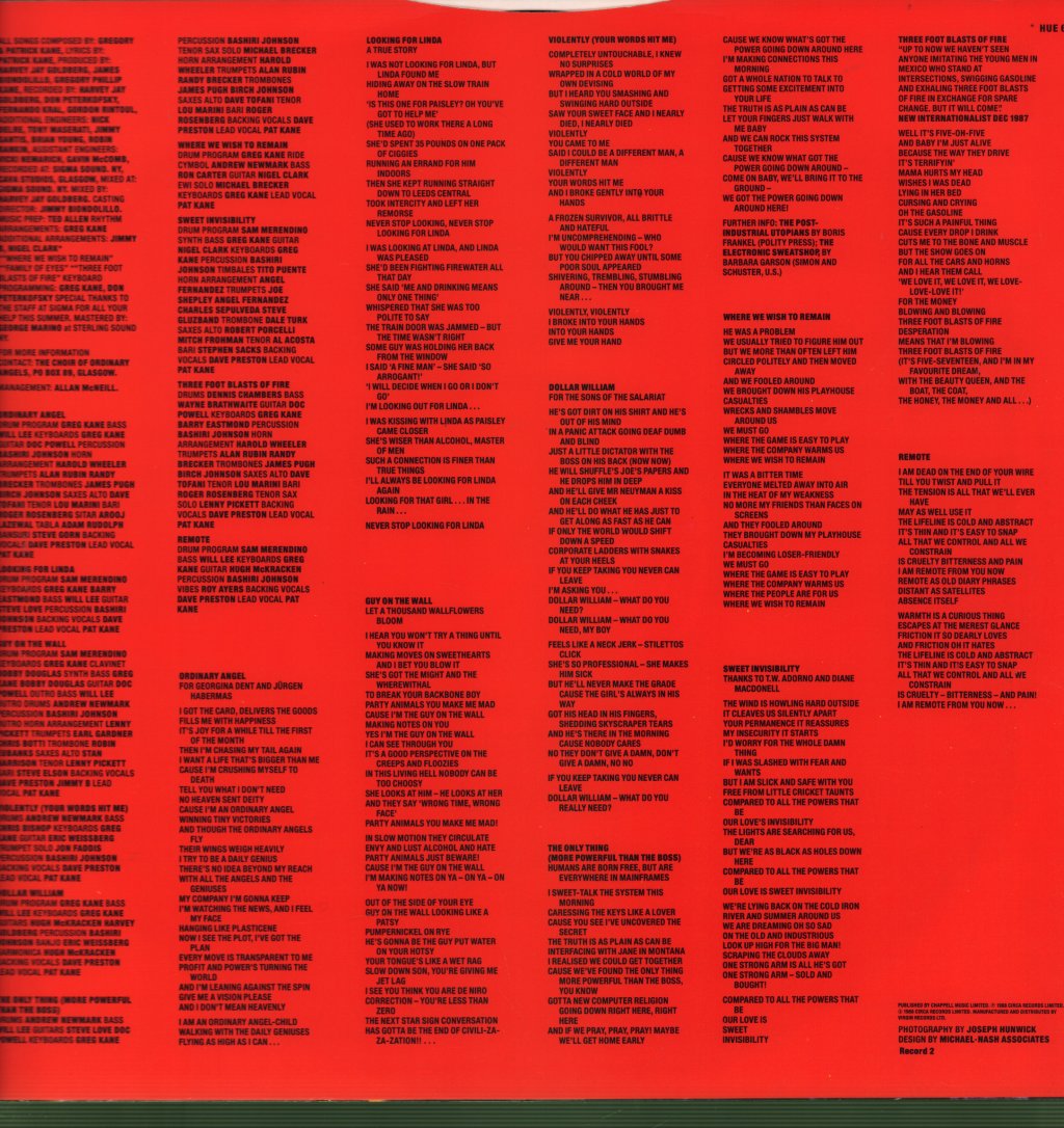 Hue And Cry - Bitter Suite - Double Lp