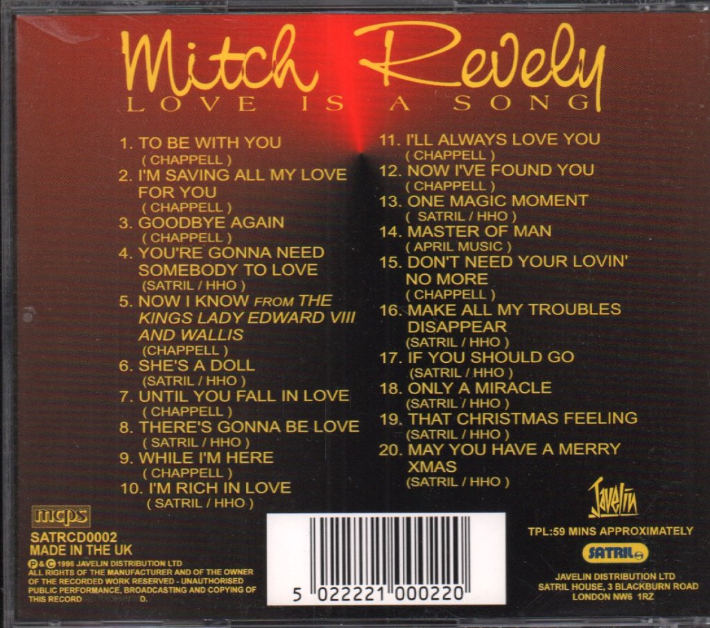 Mitch Revely - Love Is A Song - Cd