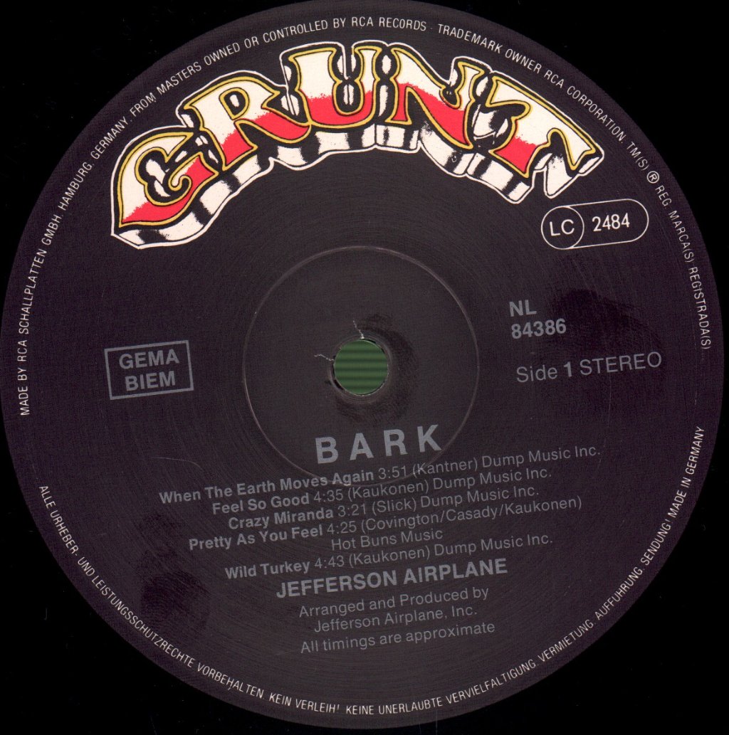Jefferson Airplane - Bark - Lp