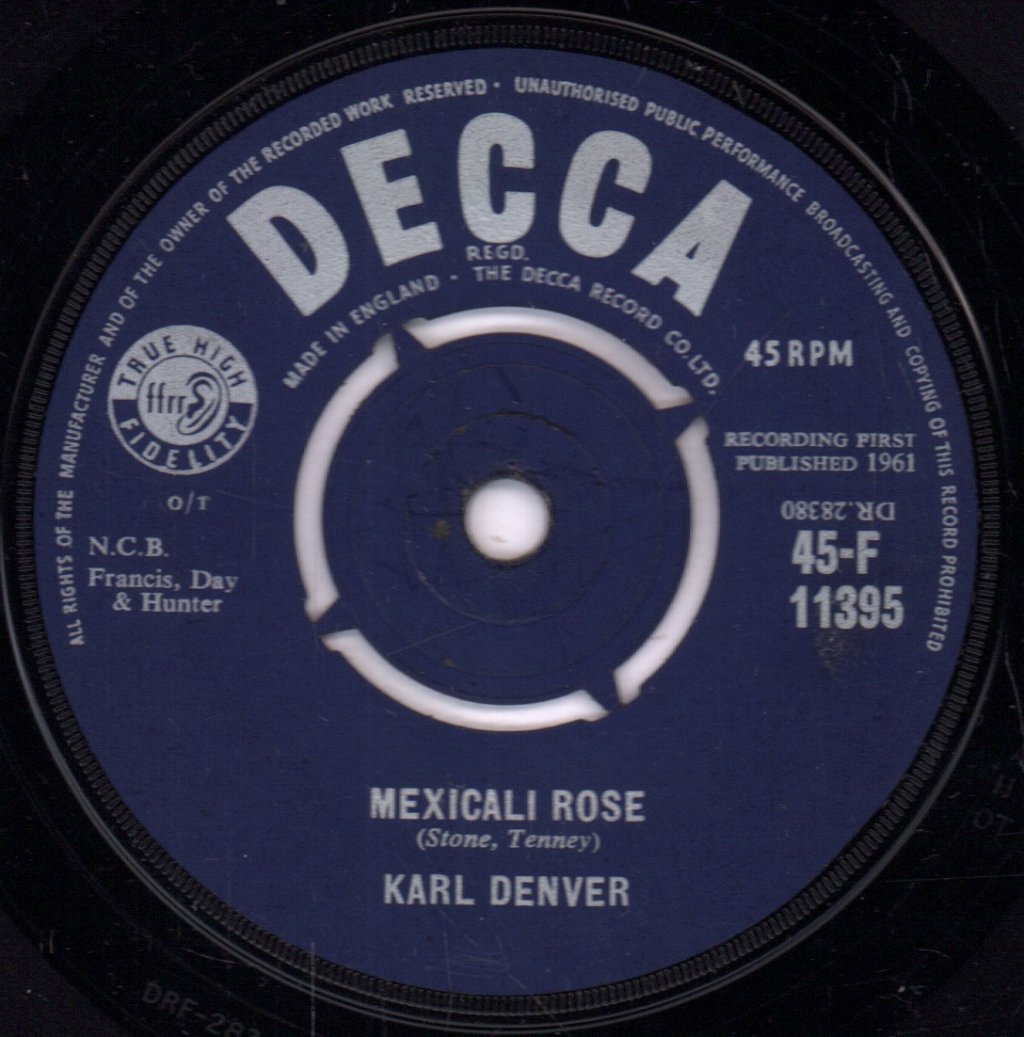Karl Denver - Mexicali Rose - 7 Inch