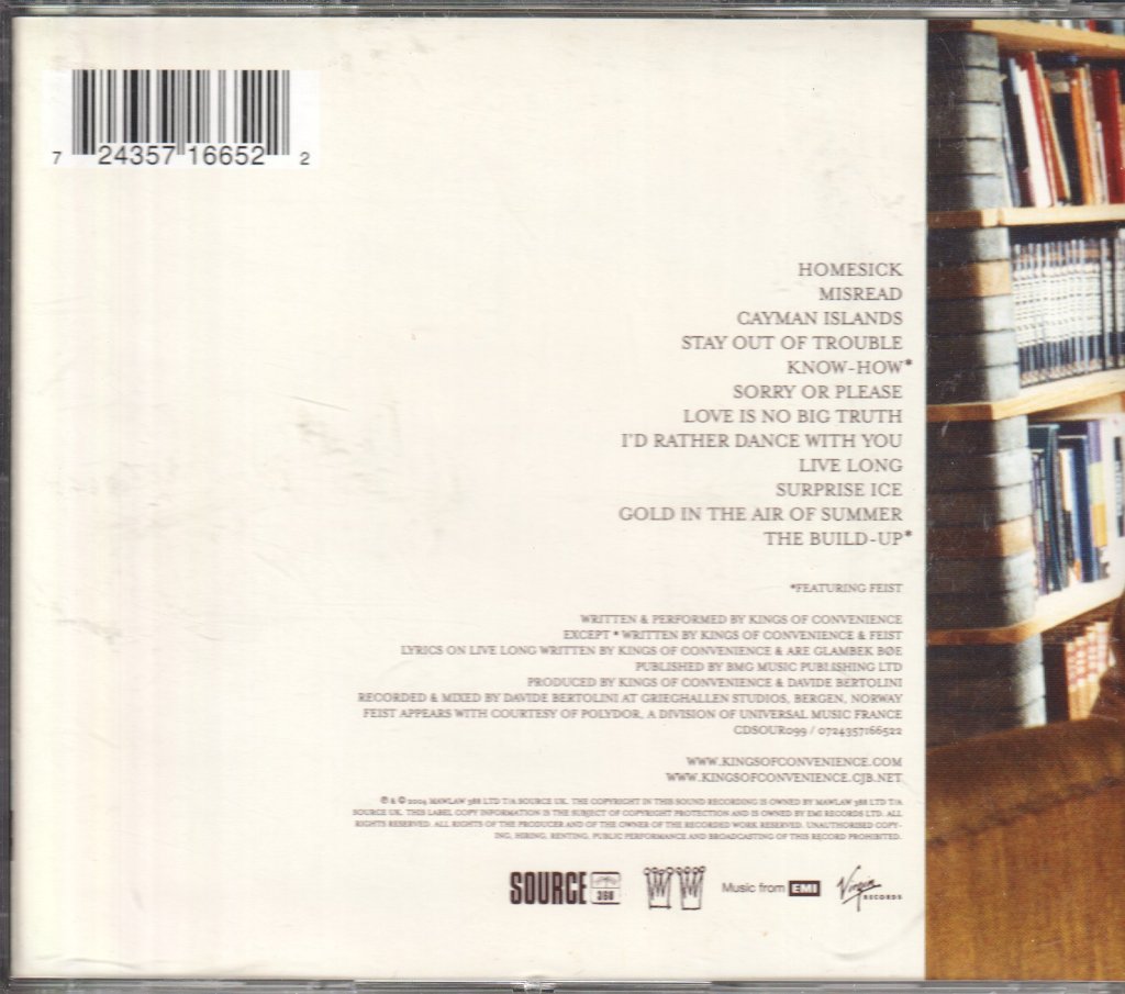 Kings Of Convenience - Riot On An Empty Street - Cd