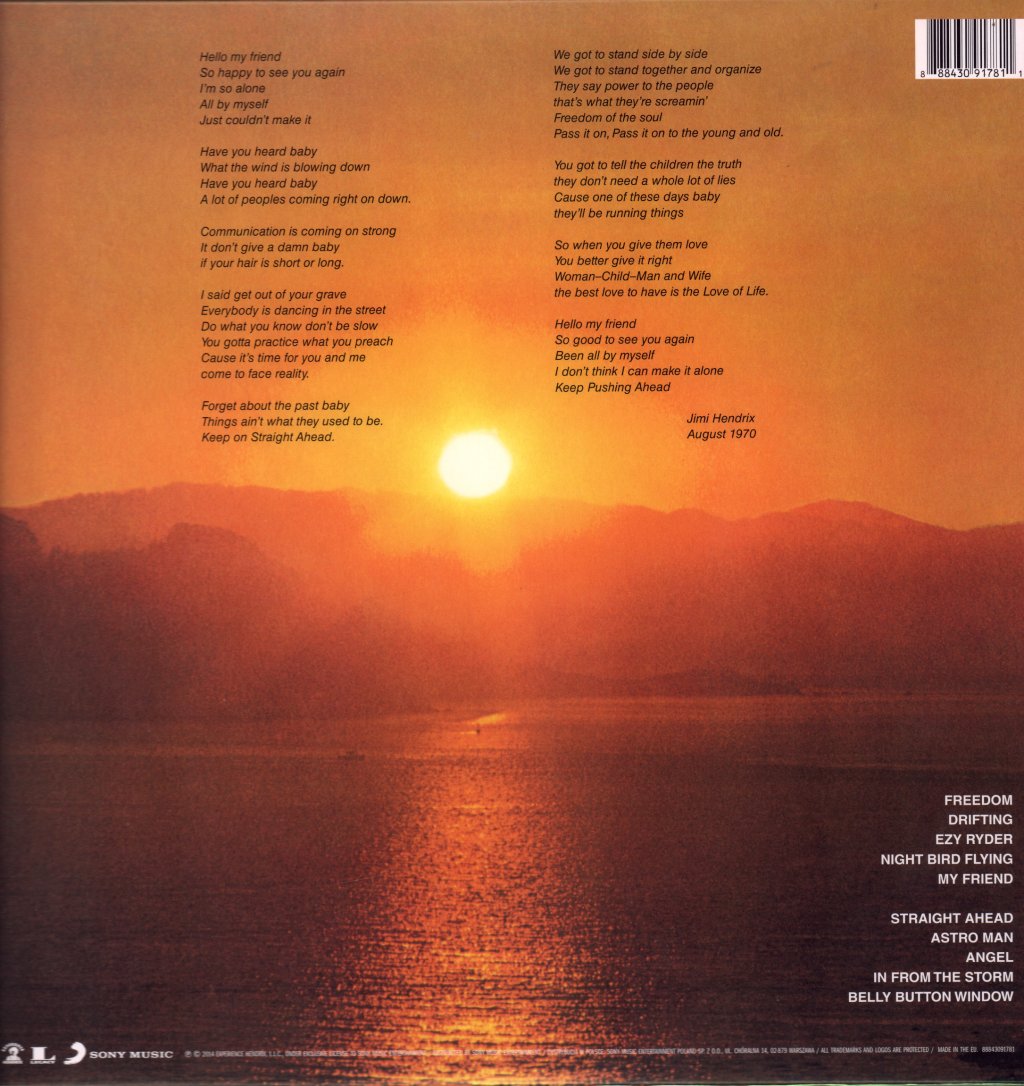 Jimi Hendrix - Cry Of Love - Lp