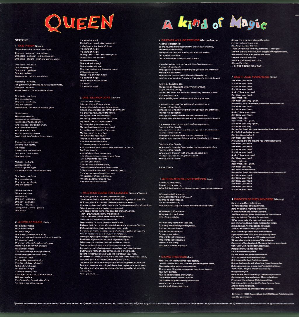 Queen - A Kind Of Magic - Lp