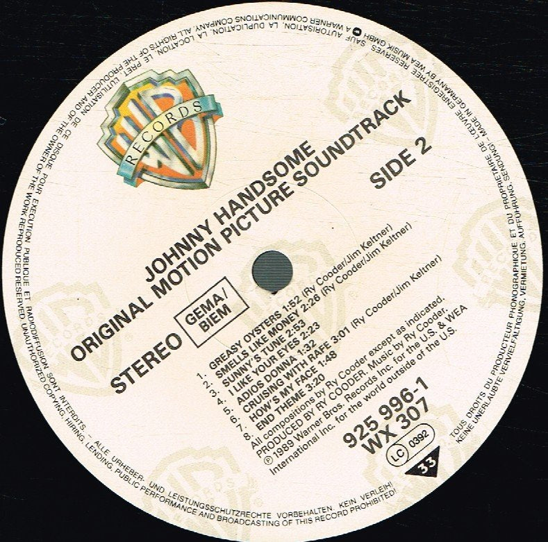 Ry Cooder - Johnny Handsome (Original Motion Picture Soundtrack) - Lp