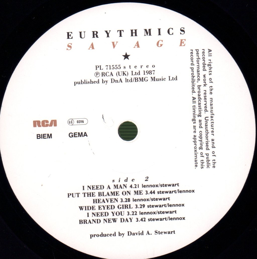 Eurythmics - Savage - Lp