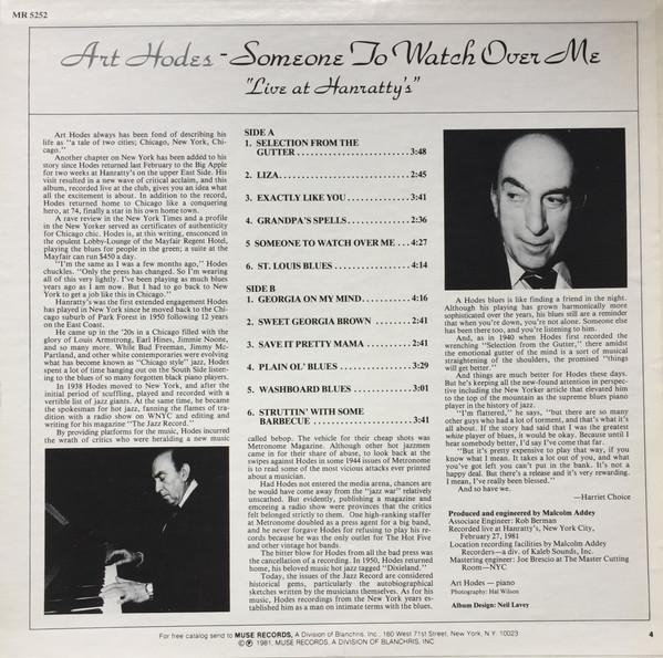 Art Hodes - Someone To Watch Over Me (Live At Hanratty's) - Lp